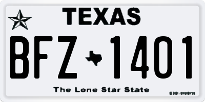 TX license plate BFZ1401