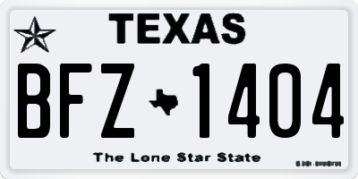 TX license plate BFZ1404