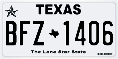 TX license plate BFZ1406