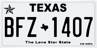 TX license plate BFZ1407
