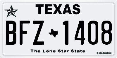 TX license plate BFZ1408