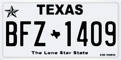 TX license plate BFZ1409