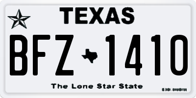 TX license plate BFZ1410