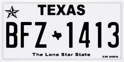 TX license plate BFZ1413