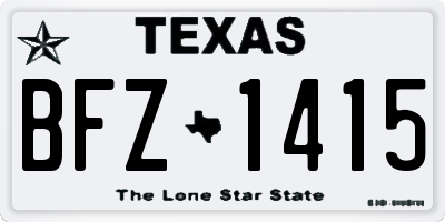 TX license plate BFZ1415