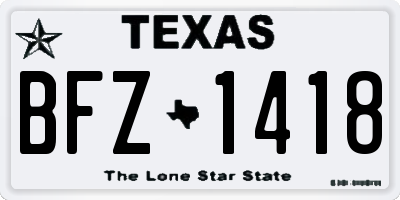 TX license plate BFZ1418