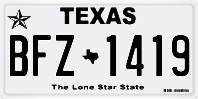 TX license plate BFZ1419