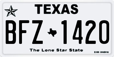 TX license plate BFZ1420