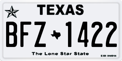TX license plate BFZ1422