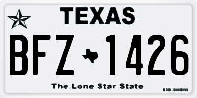 TX license plate BFZ1426