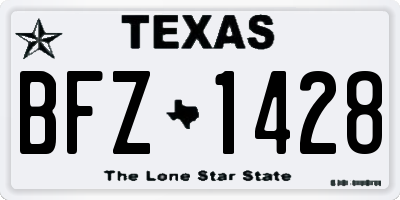TX license plate BFZ1428