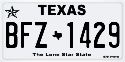 TX license plate BFZ1429