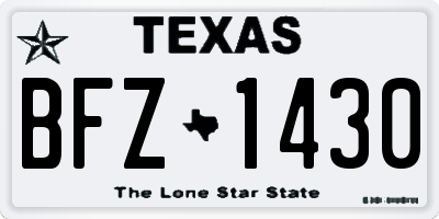 TX license plate BFZ1430