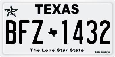 TX license plate BFZ1432