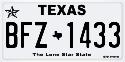 TX license plate BFZ1433