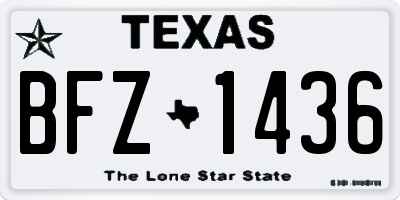 TX license plate BFZ1436