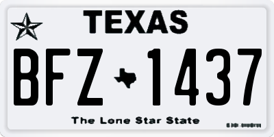 TX license plate BFZ1437