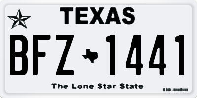 TX license plate BFZ1441