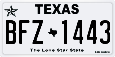 TX license plate BFZ1443
