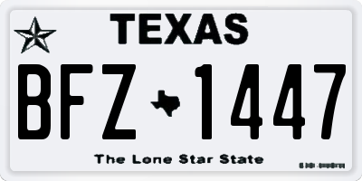 TX license plate BFZ1447