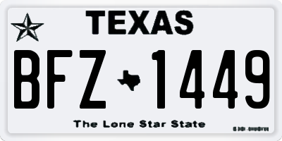 TX license plate BFZ1449