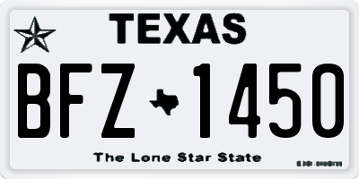 TX license plate BFZ1450