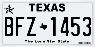 TX license plate BFZ1453