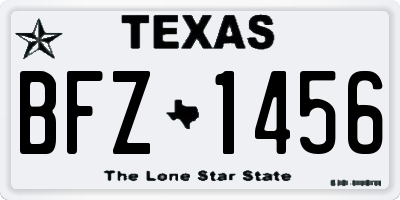 TX license plate BFZ1456