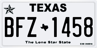 TX license plate BFZ1458