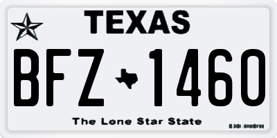 TX license plate BFZ1460