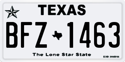 TX license plate BFZ1463