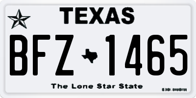 TX license plate BFZ1465