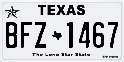 TX license plate BFZ1467