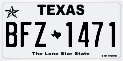 TX license plate BFZ1471