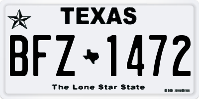 TX license plate BFZ1472