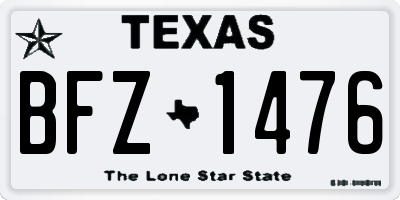 TX license plate BFZ1476