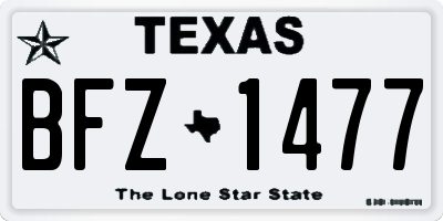TX license plate BFZ1477