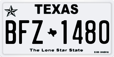 TX license plate BFZ1480