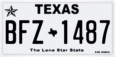 TX license plate BFZ1487