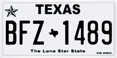 TX license plate BFZ1489