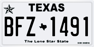 TX license plate BFZ1491