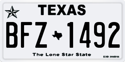 TX license plate BFZ1492