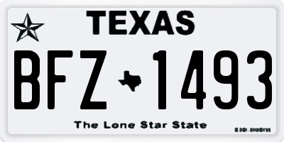 TX license plate BFZ1493