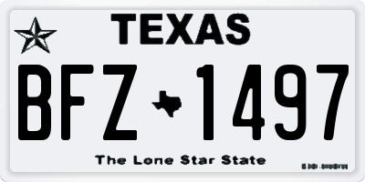 TX license plate BFZ1497