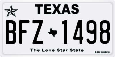 TX license plate BFZ1498
