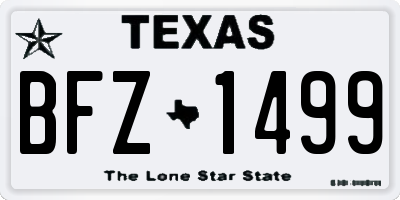 TX license plate BFZ1499