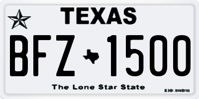 TX license plate BFZ1500
