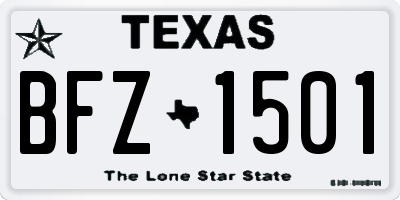 TX license plate BFZ1501