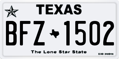 TX license plate BFZ1502