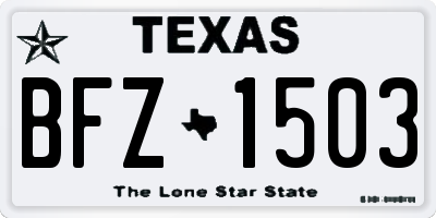 TX license plate BFZ1503
